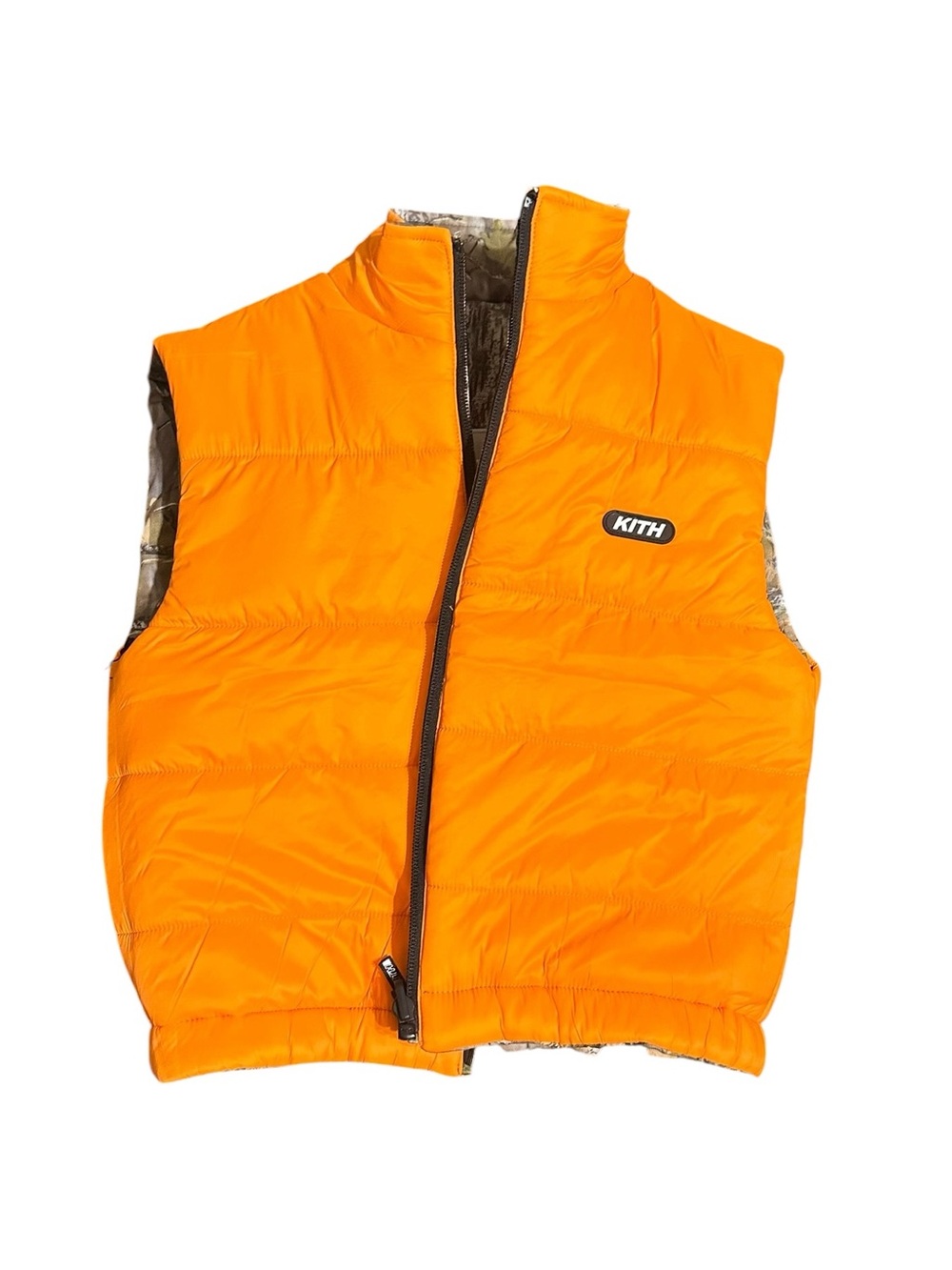Kith Kids Bright Orange Reversible Puffer Vest with Camo Lining - Picture 11 of 12